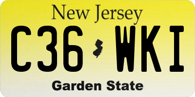 NJ license plate C36WKI