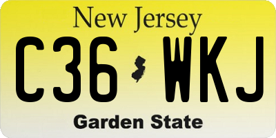 NJ license plate C36WKJ