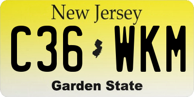 NJ license plate C36WKM