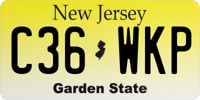 NJ license plate C36WKP