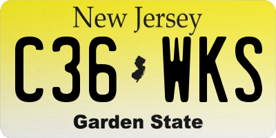 NJ license plate C36WKS