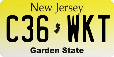 NJ license plate C36WKT