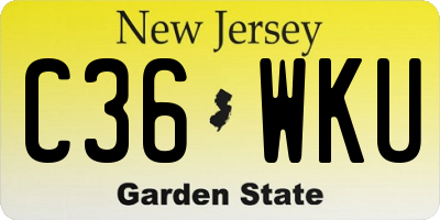 NJ license plate C36WKU