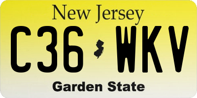 NJ license plate C36WKV