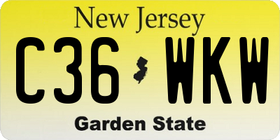 NJ license plate C36WKW