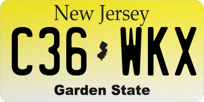 NJ license plate C36WKX