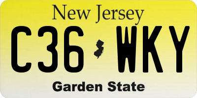 NJ license plate C36WKY