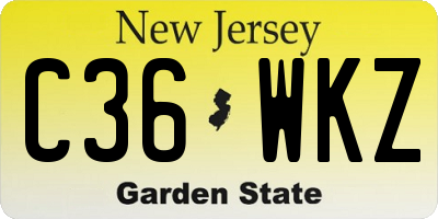 NJ license plate C36WKZ