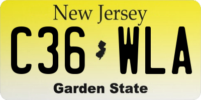 NJ license plate C36WLA