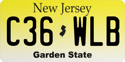 NJ license plate C36WLB