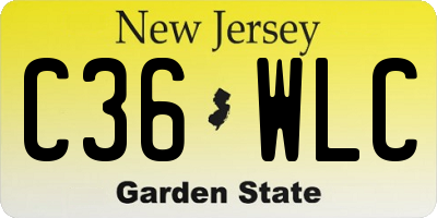 NJ license plate C36WLC