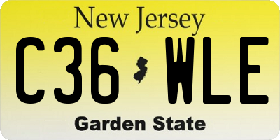 NJ license plate C36WLE