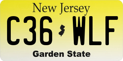 NJ license plate C36WLF