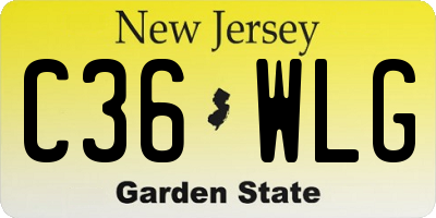 NJ license plate C36WLG