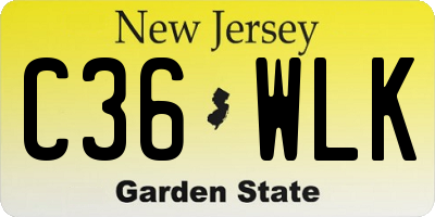 NJ license plate C36WLK