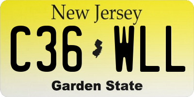 NJ license plate C36WLL