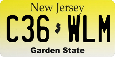 NJ license plate C36WLM