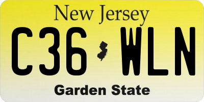 NJ license plate C36WLN