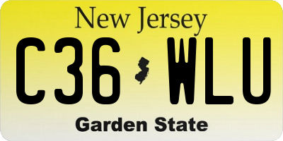 NJ license plate C36WLU