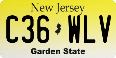 NJ license plate C36WLV