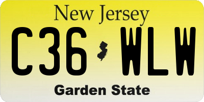 NJ license plate C36WLW