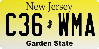 NJ license plate C36WMA