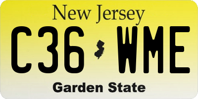 NJ license plate C36WME
