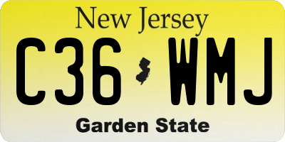 NJ license plate C36WMJ