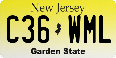 NJ license plate C36WML