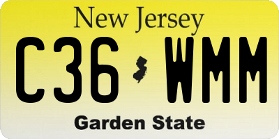 NJ license plate C36WMM