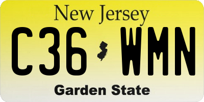 NJ license plate C36WMN