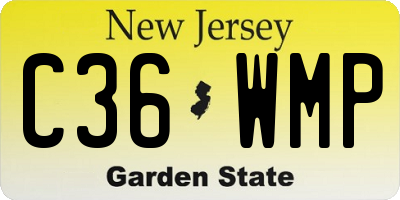 NJ license plate C36WMP