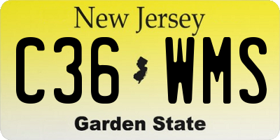 NJ license plate C36WMS