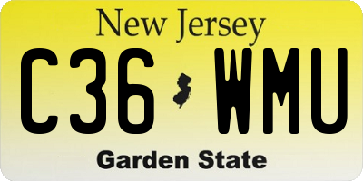 NJ license plate C36WMU
