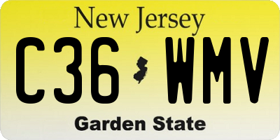 NJ license plate C36WMV