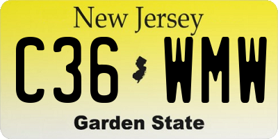 NJ license plate C36WMW