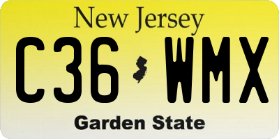 NJ license plate C36WMX