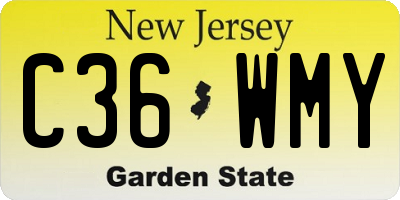 NJ license plate C36WMY