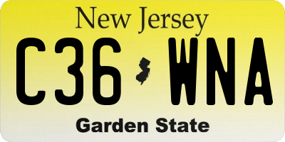 NJ license plate C36WNA