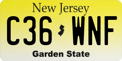 NJ license plate C36WNF