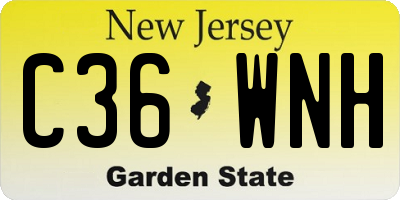 NJ license plate C36WNH