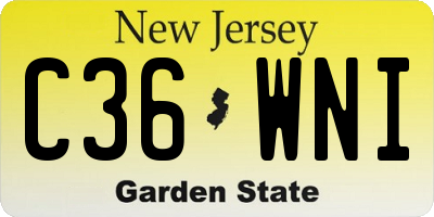 NJ license plate C36WNI