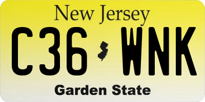 NJ license plate C36WNK