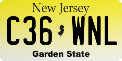 NJ license plate C36WNL