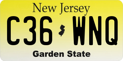 NJ license plate C36WNQ