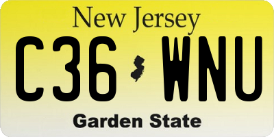 NJ license plate C36WNU