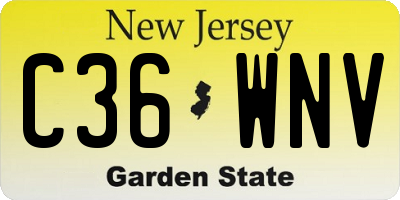 NJ license plate C36WNV