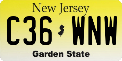 NJ license plate C36WNW