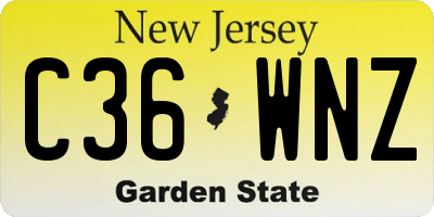NJ license plate C36WNZ