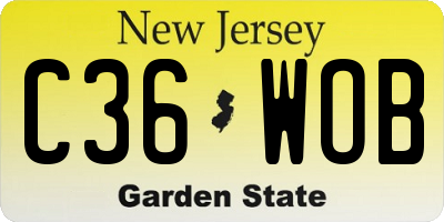 NJ license plate C36WOB